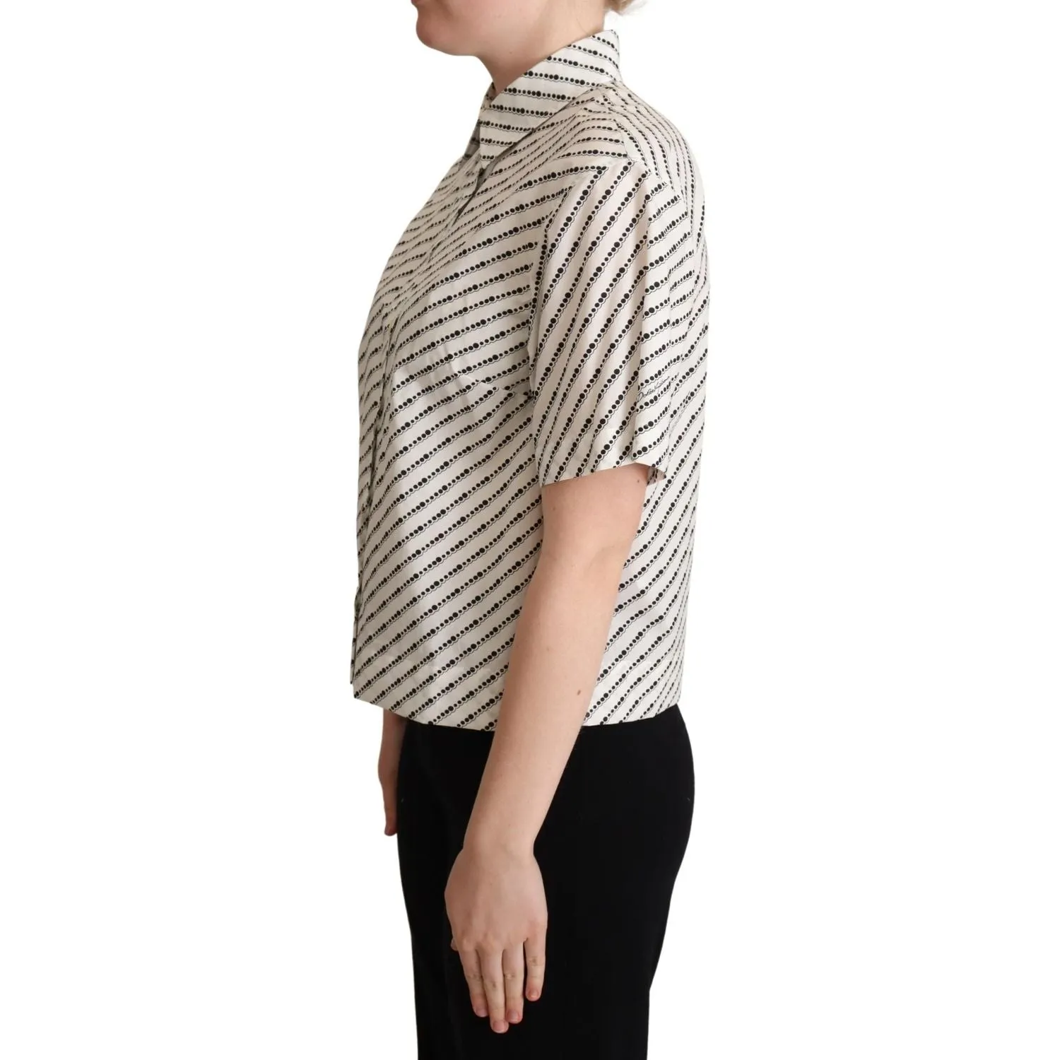 Dolce & Gabbana Elegant Dotted Cotton Polo Top