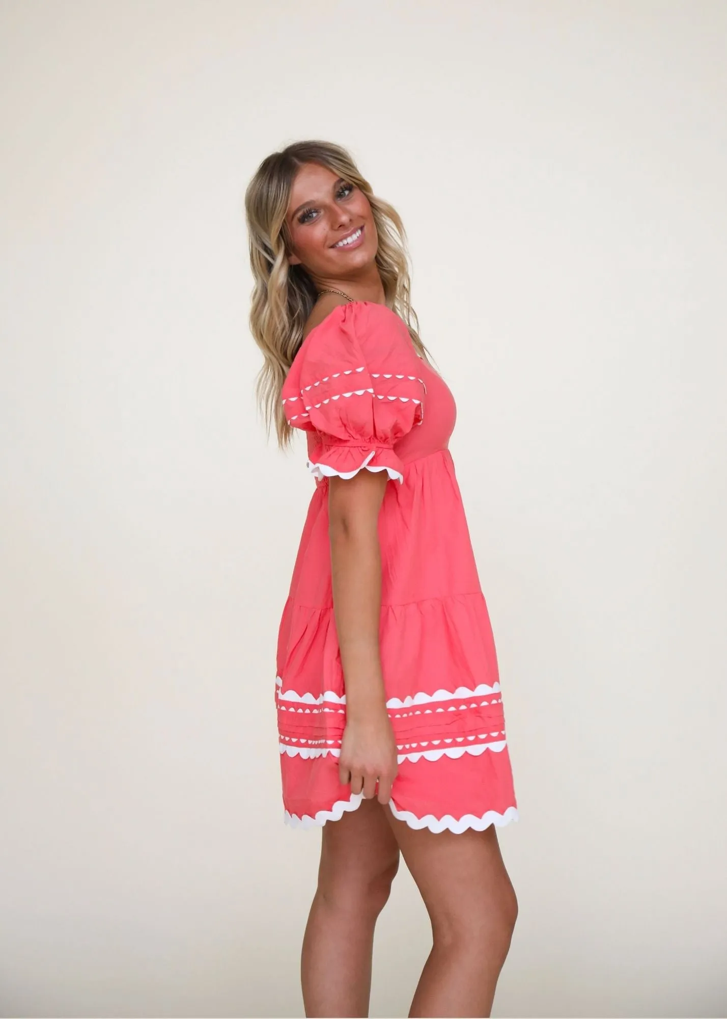 Dolly Dress in Coral