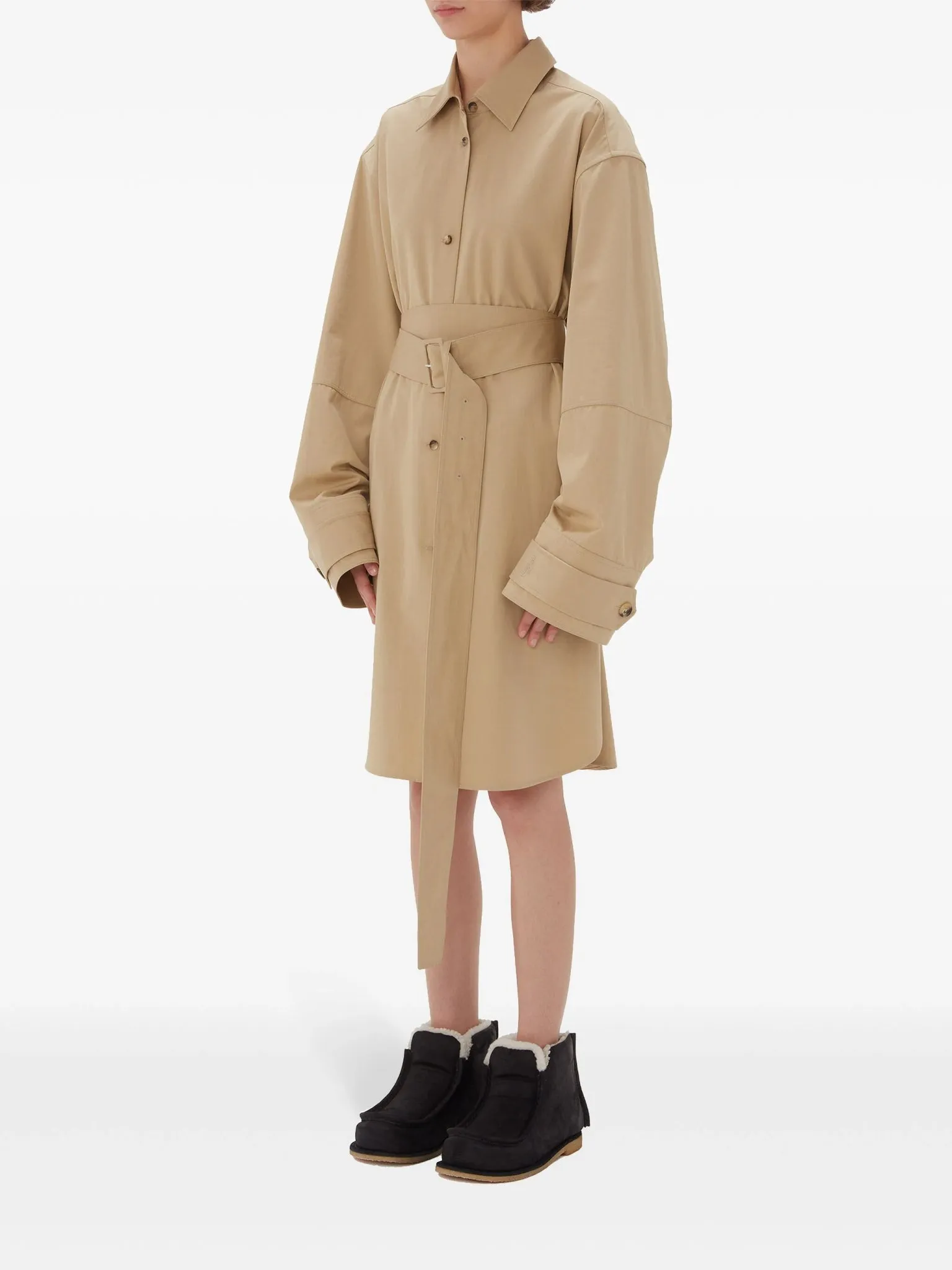 double-wrap trench dress