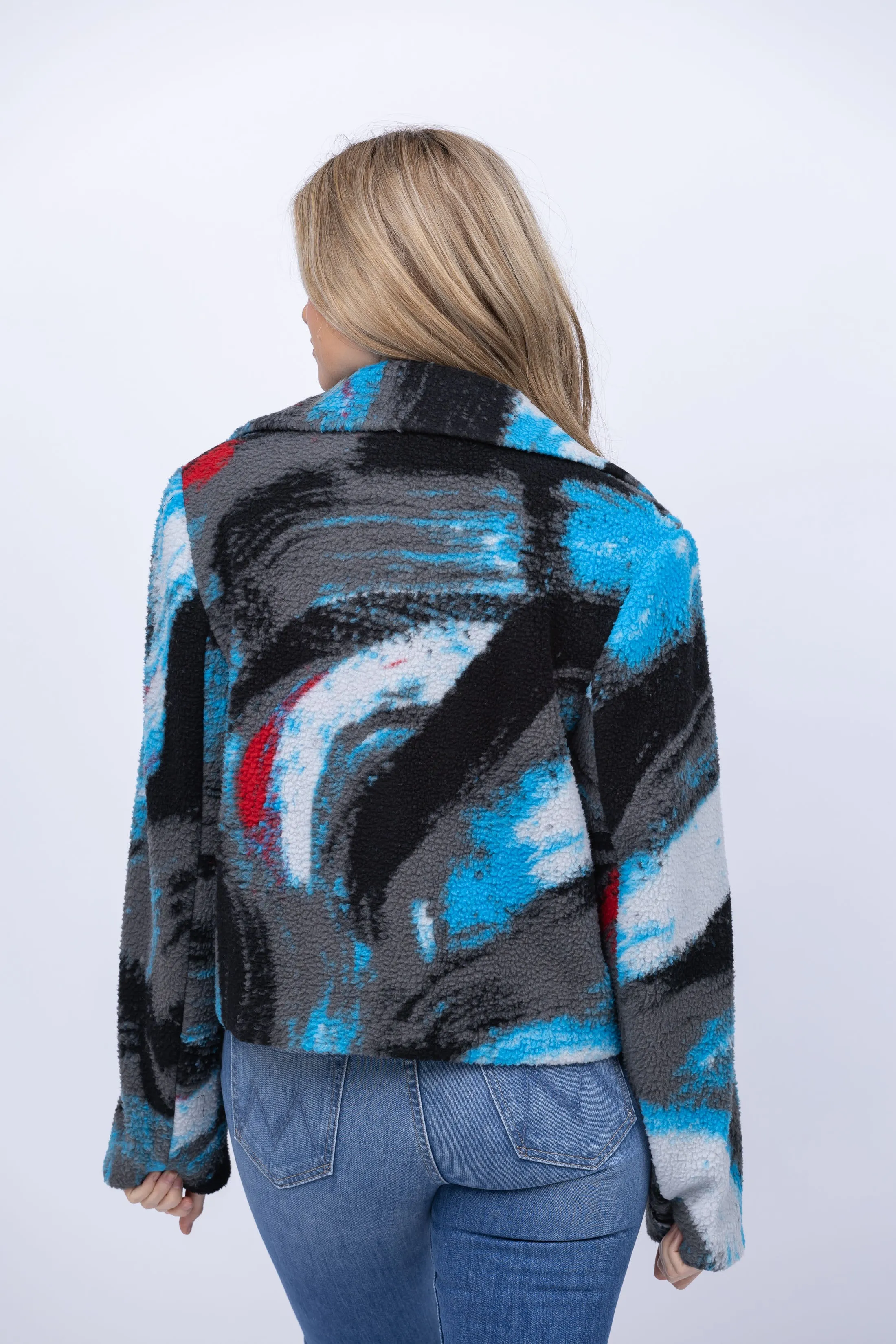 DVF Knit Jacquard Coat in Huge Brush Stroke