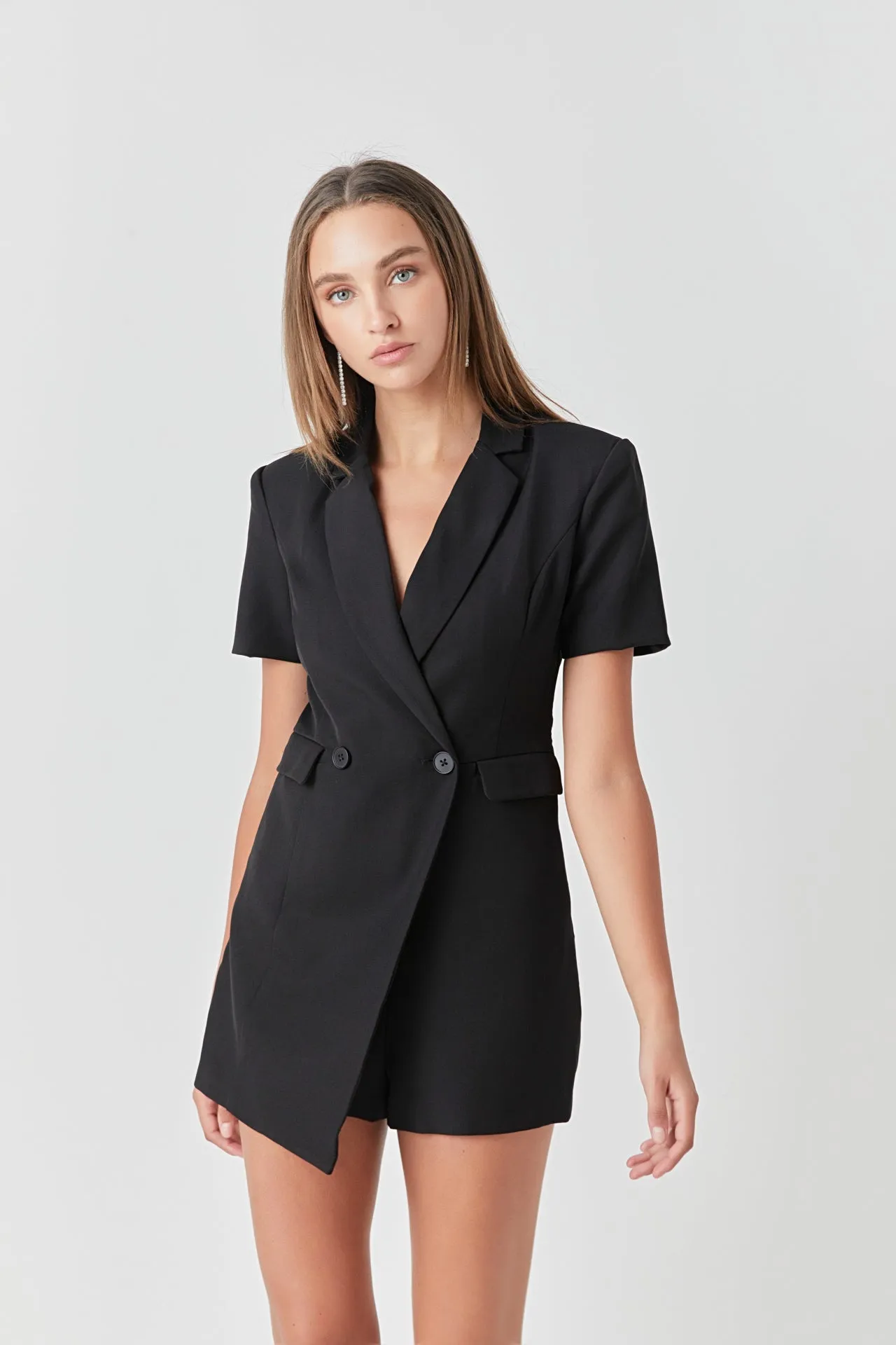 Endless Rose - Short Sleeve Blazer Romper