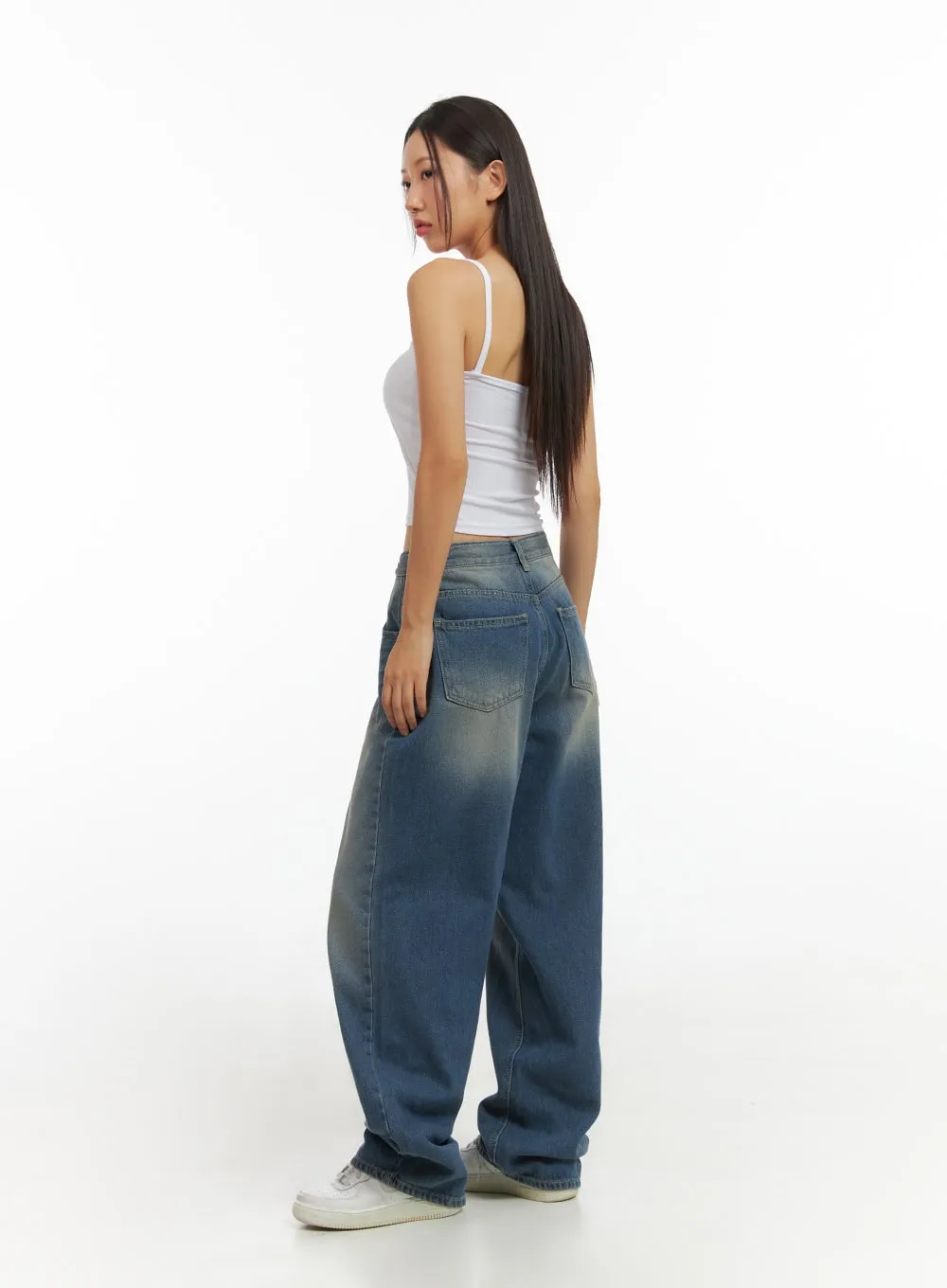 Evelyn Washed Baggy Jeans (Blue) IS402