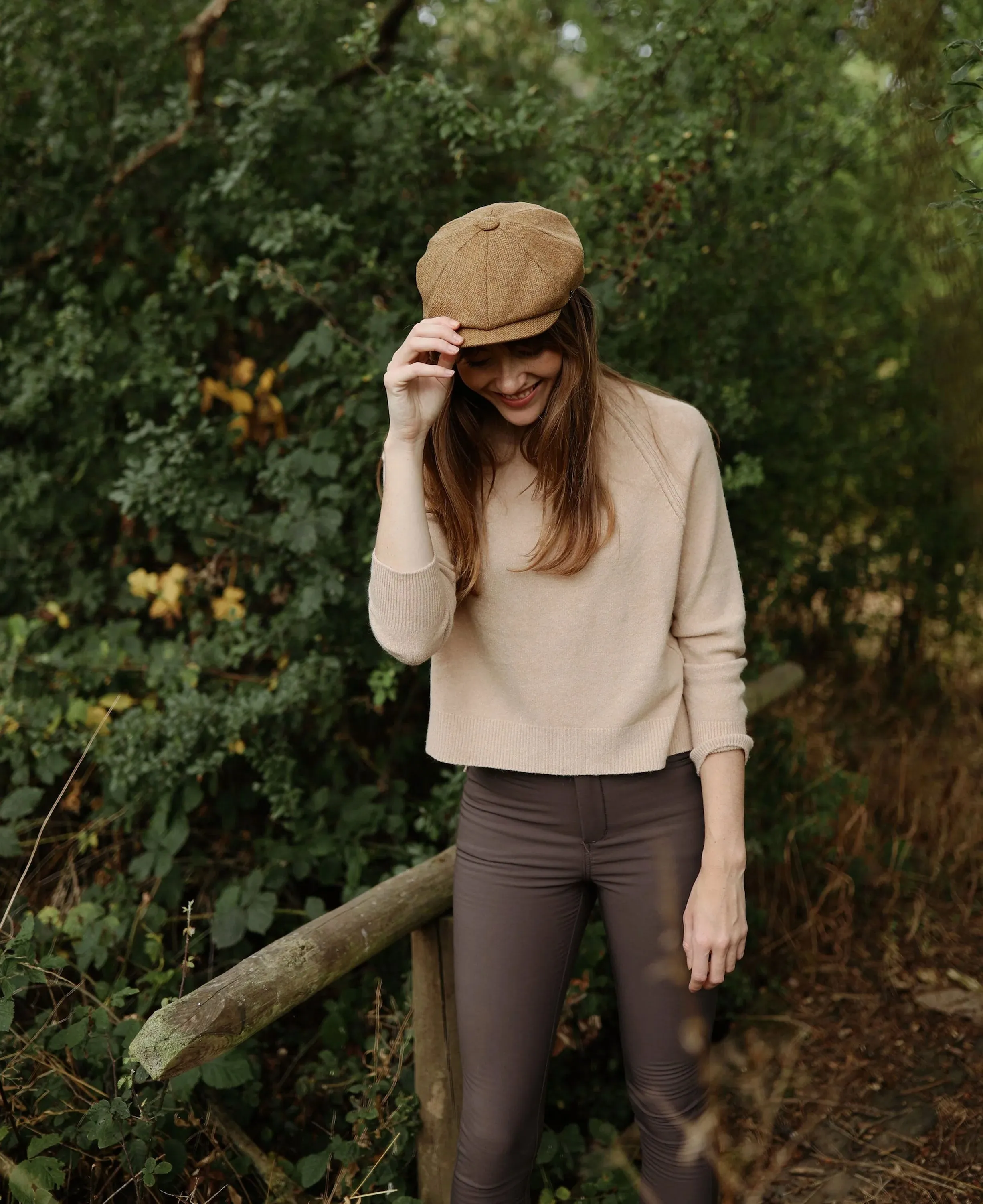 Felsham Tweed Baker Boy Cap - Russet