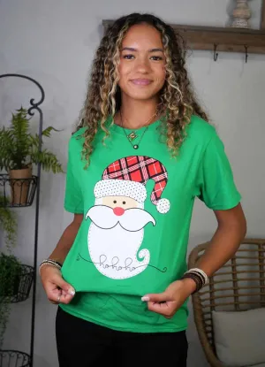 Festive Santa Shirt in Green by Tees2urdoor