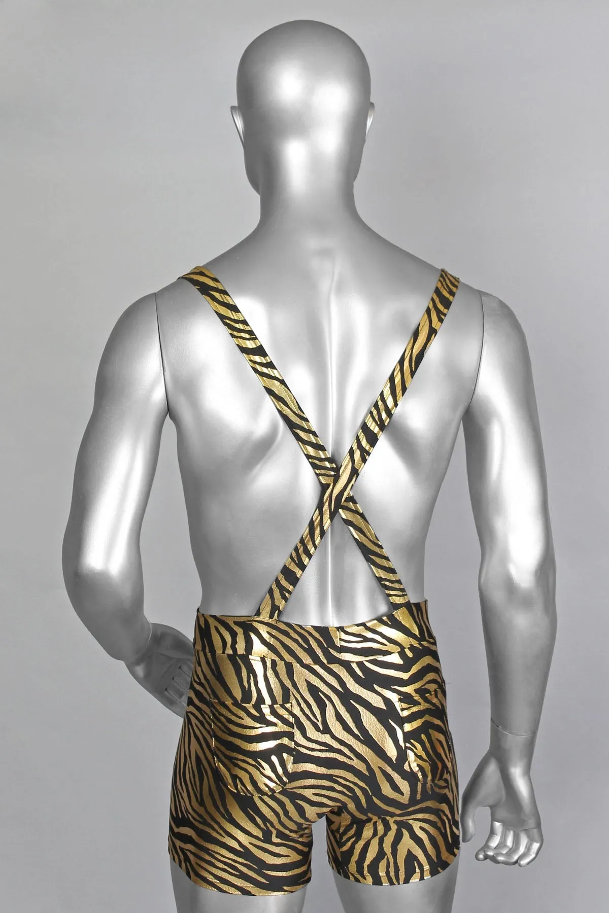 Five and Diamond Tiger Romper with Suspenders