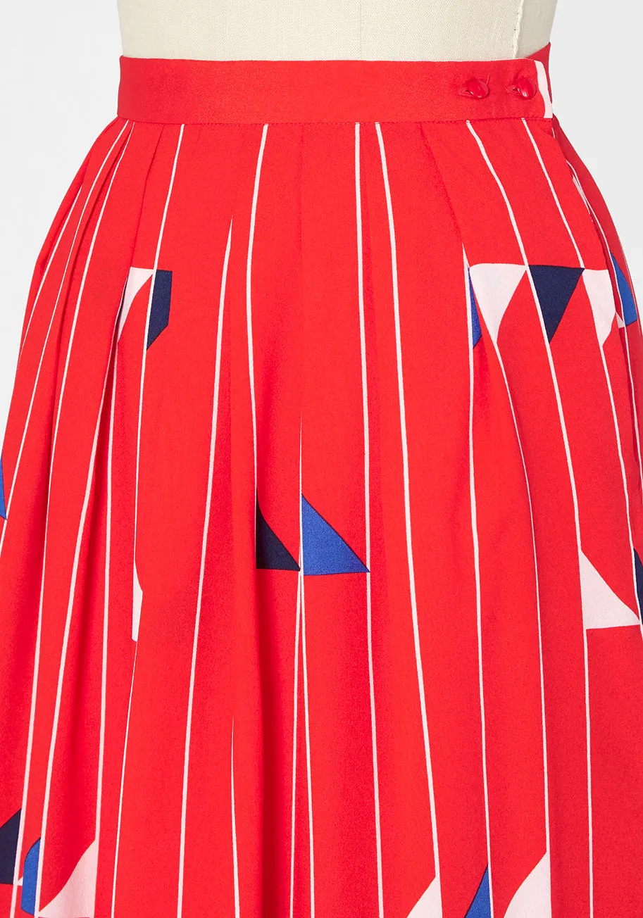 Flagging Down Fun Midi Skirt