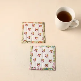 Floral Print Cotton Quilted Coasters (Set of 2) 43