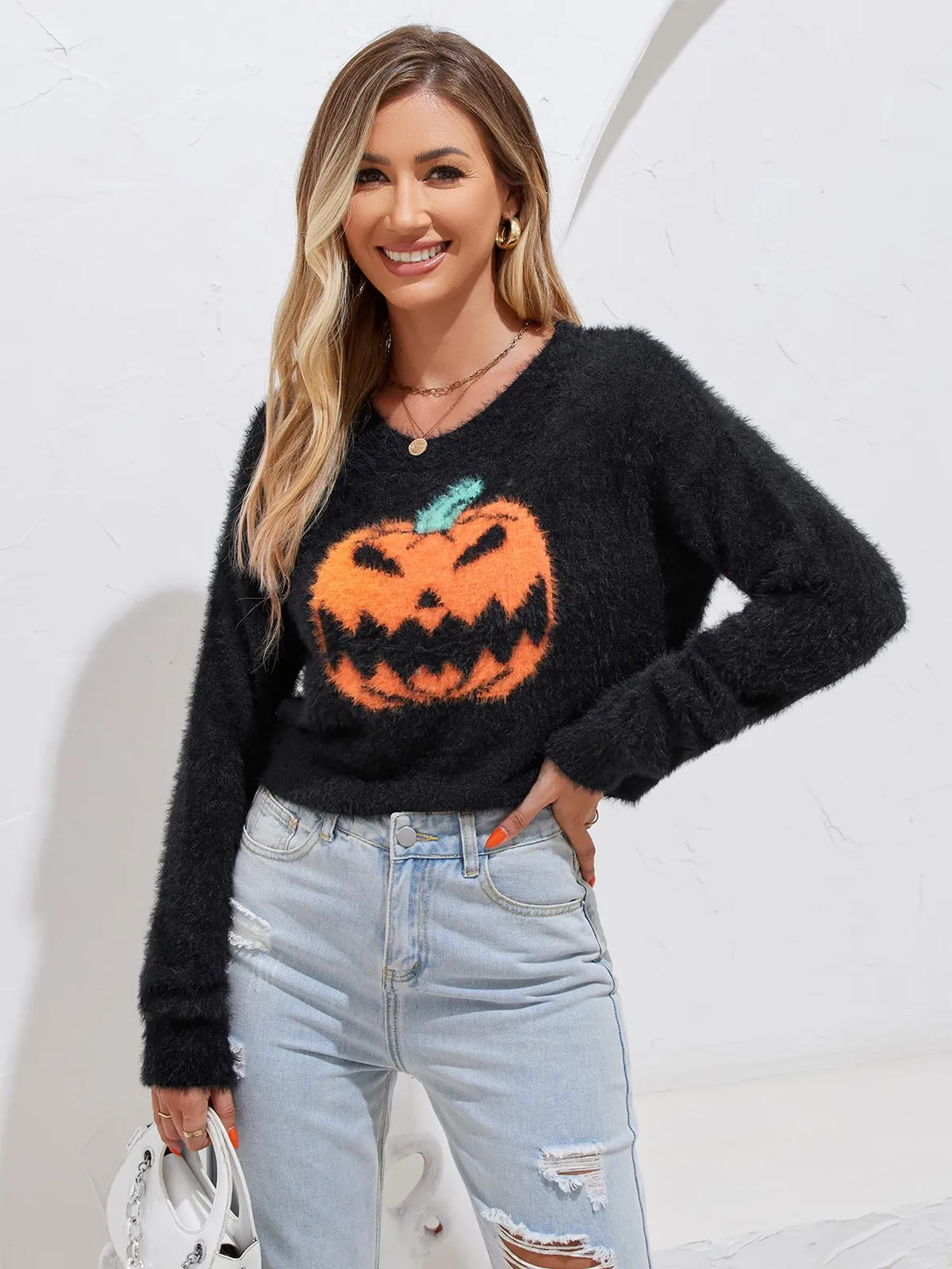 Fluffy Printed Long Sleeve