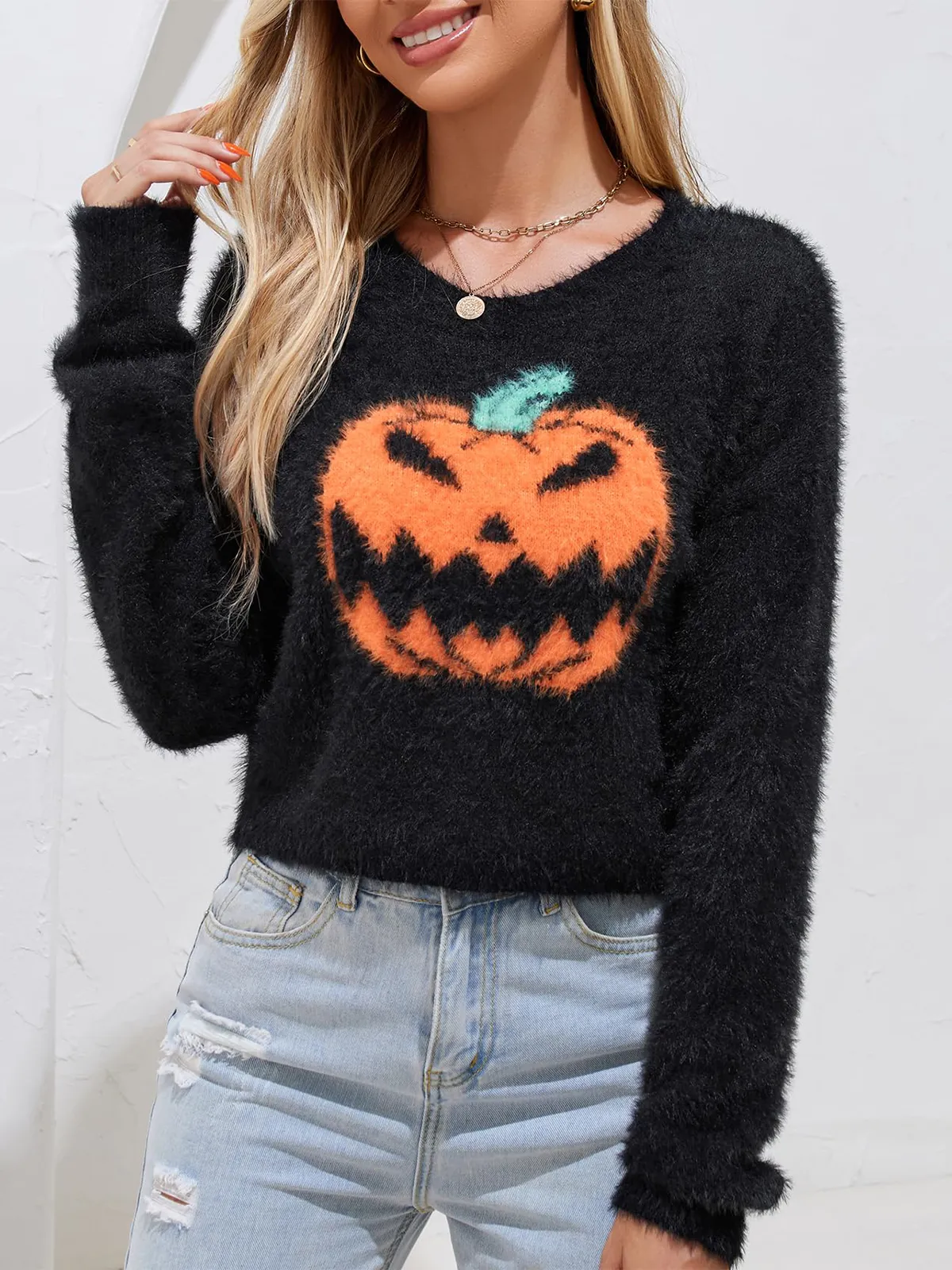 Fluffy Printed Long Sleeve