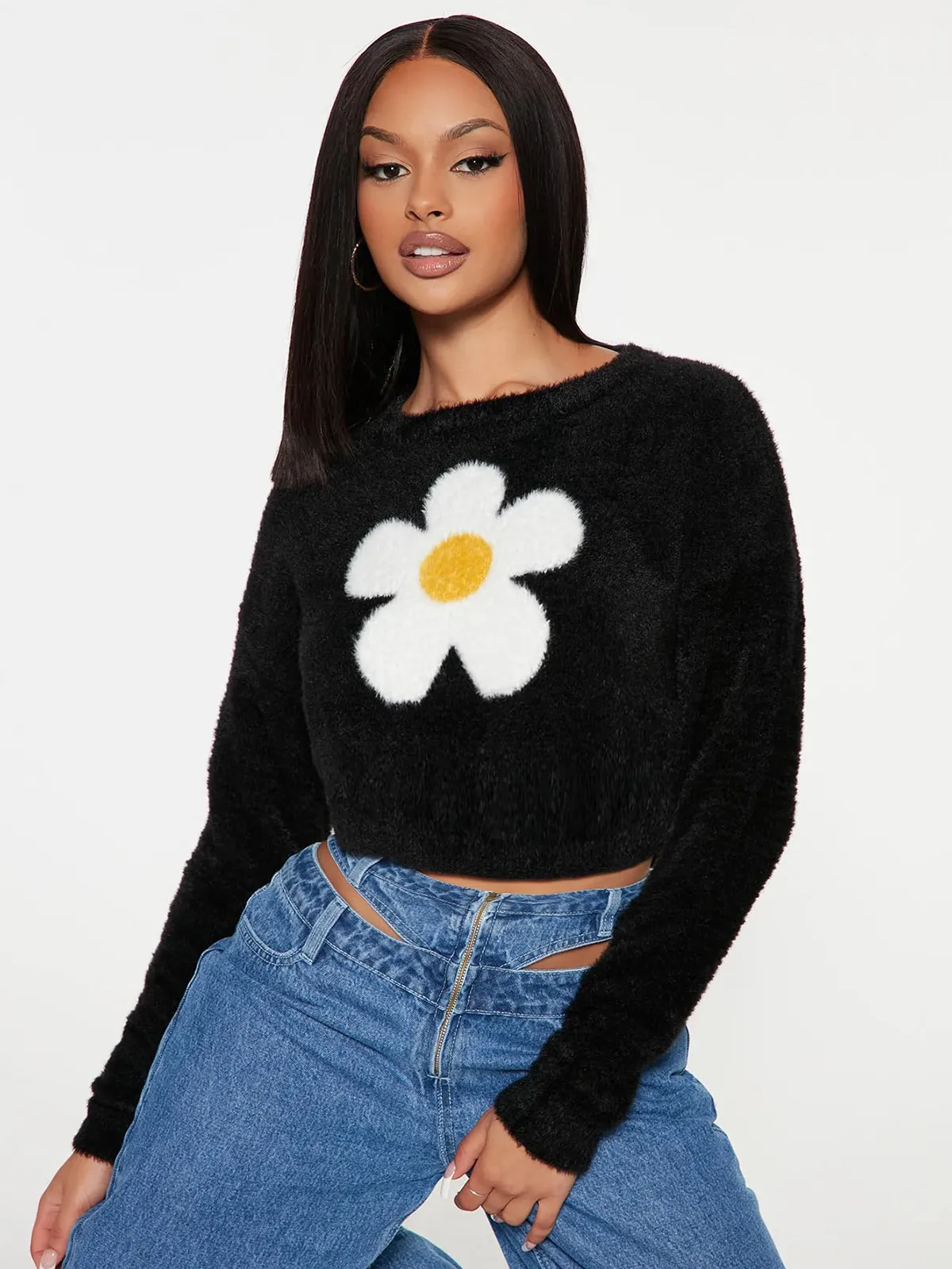 Fluffy Printed Long Sleeve