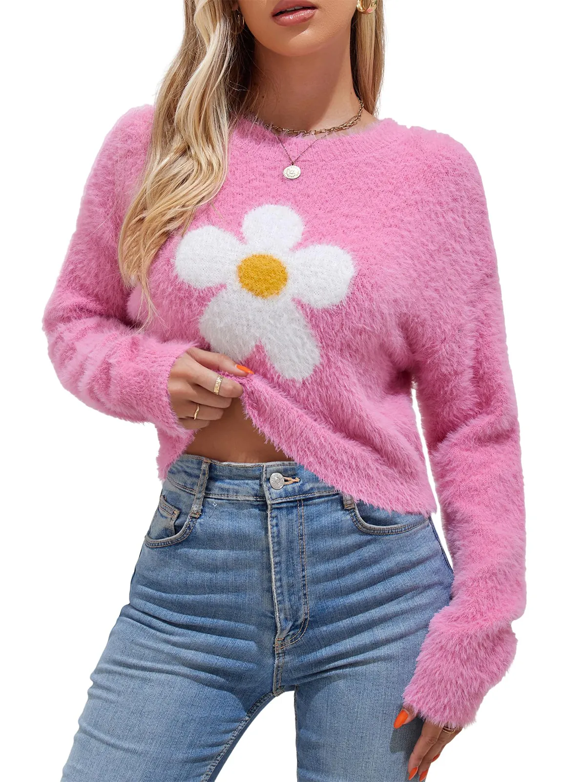 Fluffy Printed Long Sleeve