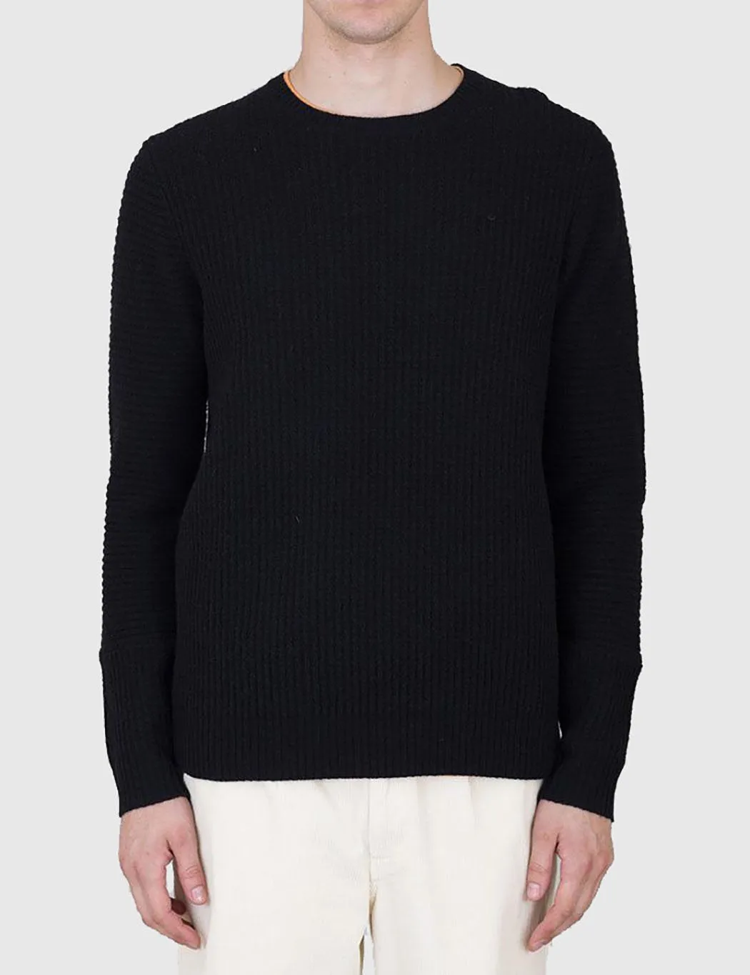 Folk Signal Knit Sweatshirt - Black