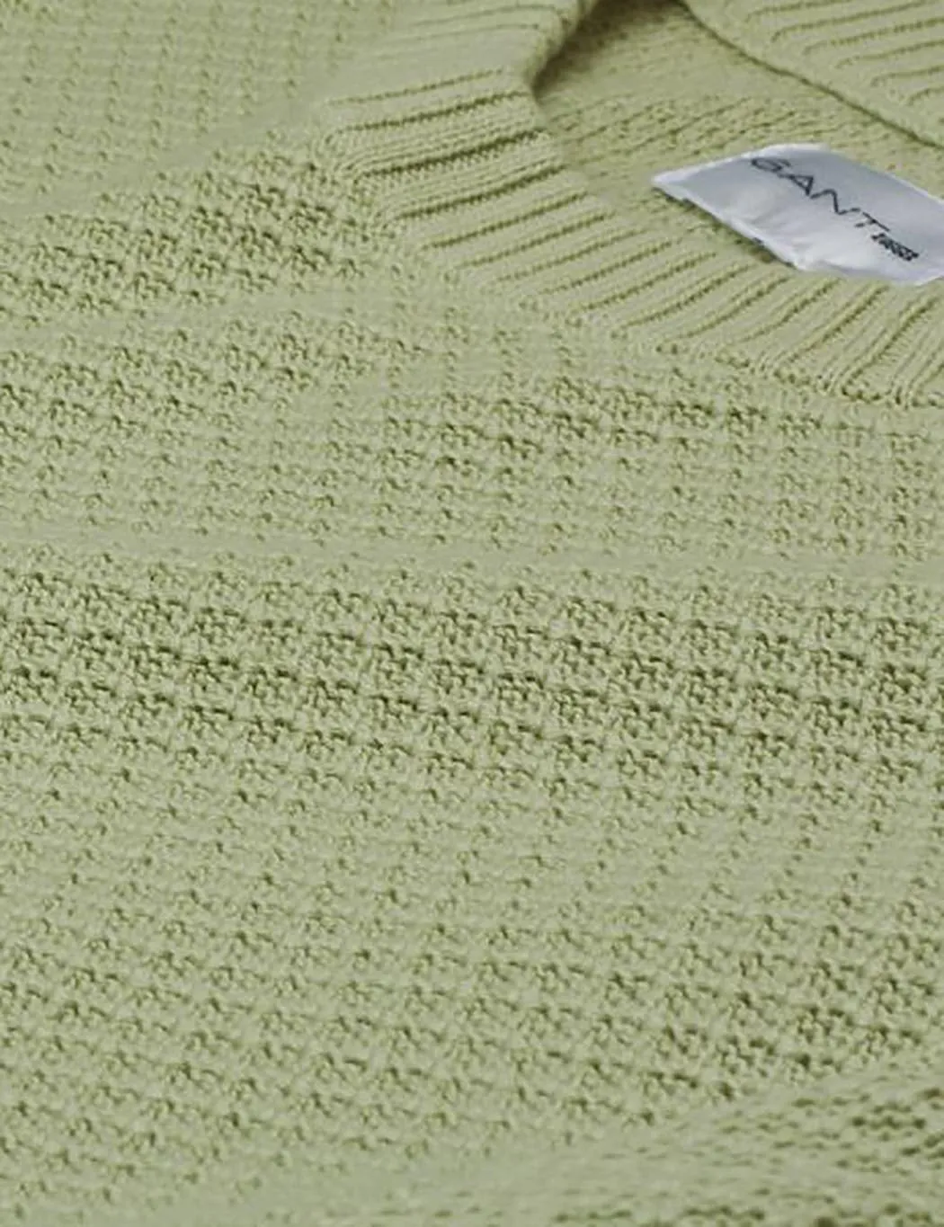 Gant Rugger Textured Knit Jumper - Linden Green