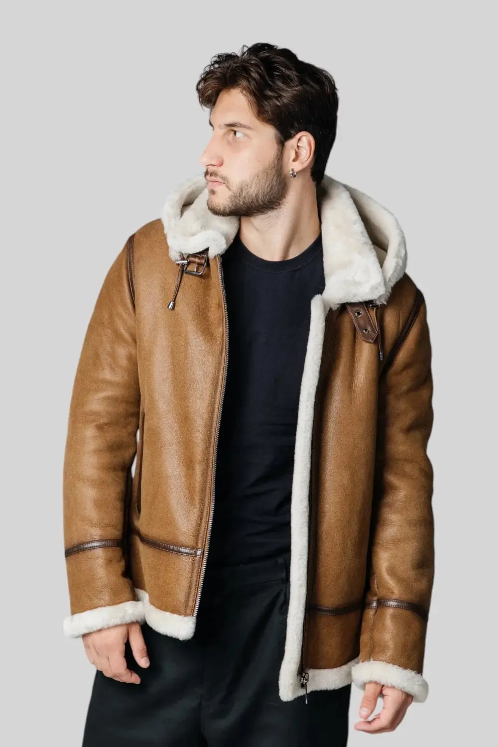 Giuseppe Hooded Sheepskin Jacket