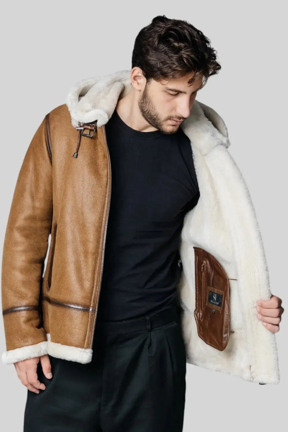 Giuseppe Hooded Sheepskin Jacket