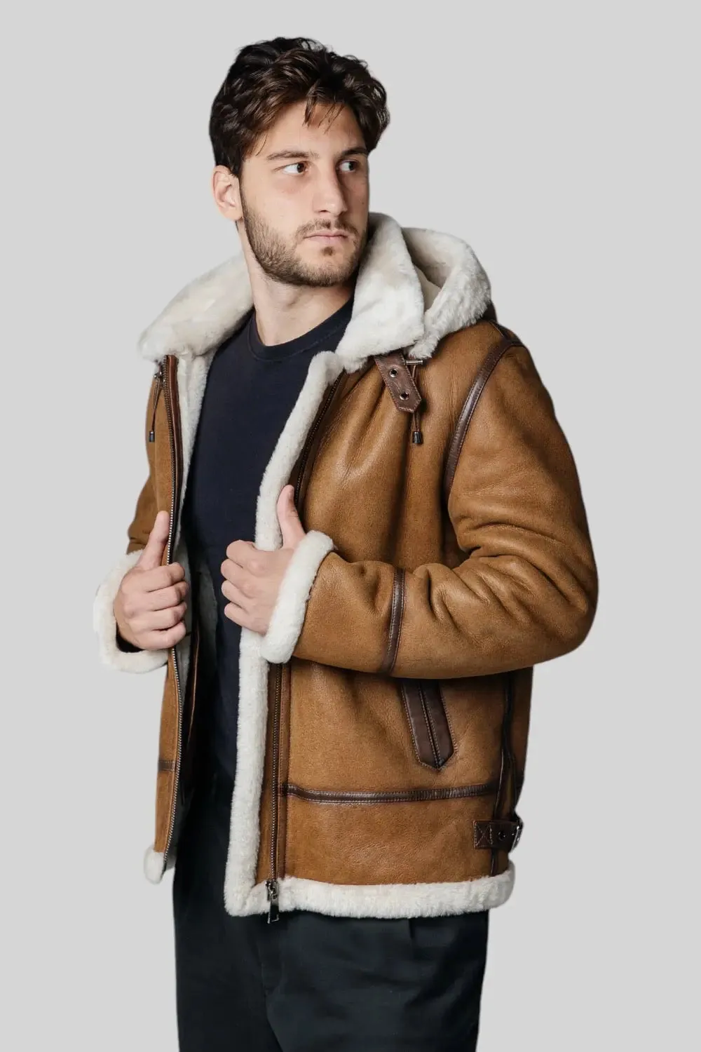 Giuseppe Hooded Sheepskin Jacket