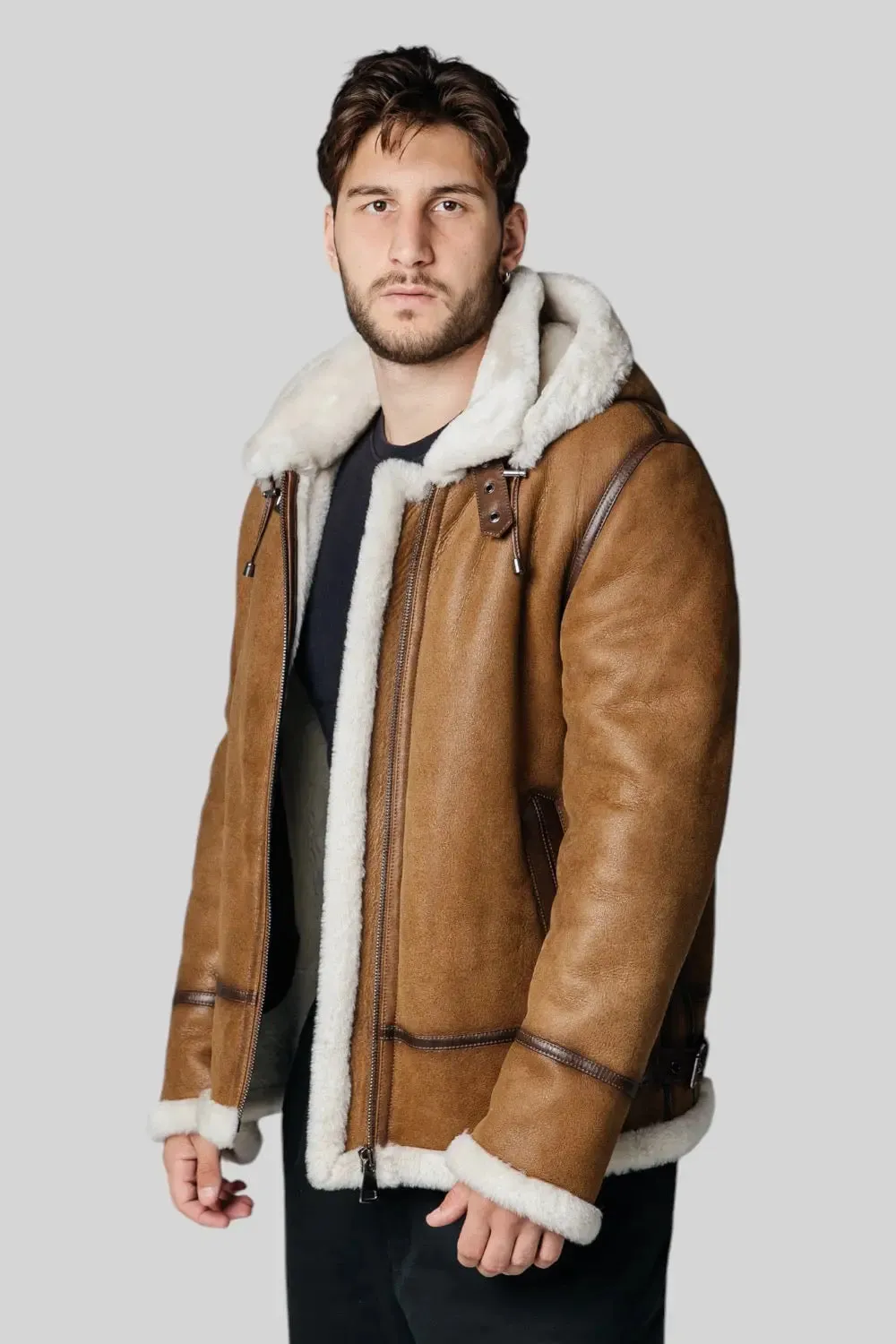 Giuseppe Hooded Sheepskin Jacket