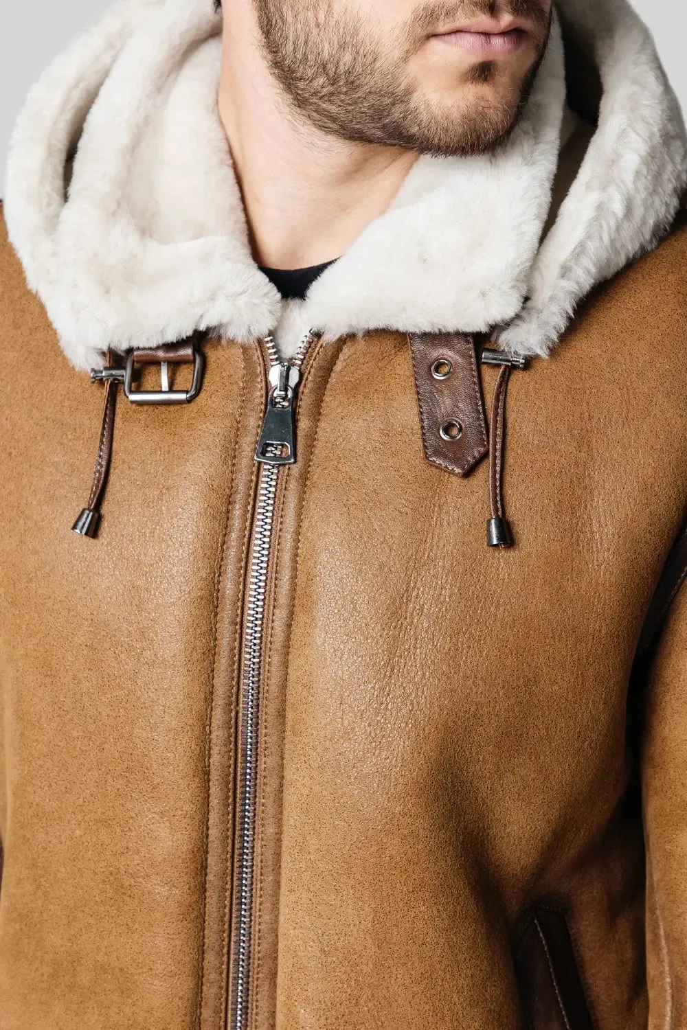 Giuseppe Hooded Sheepskin Jacket