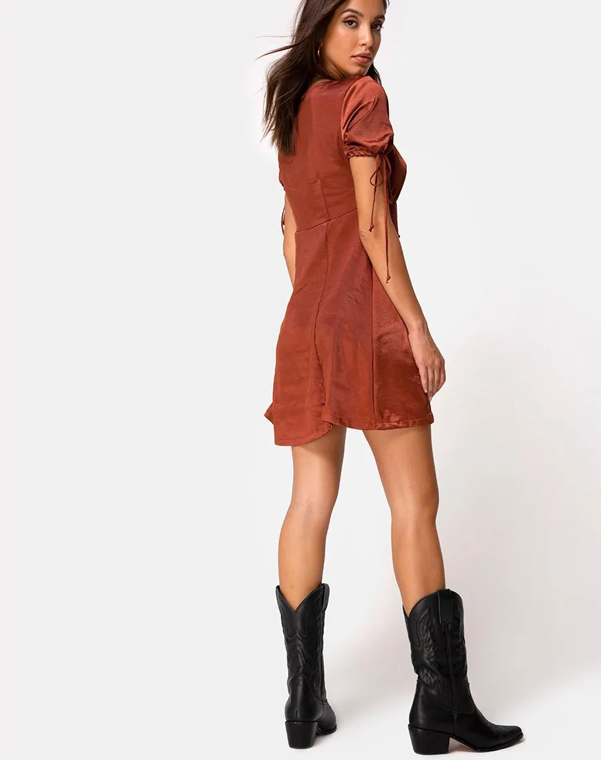 Guenette Dress in Dark Rust