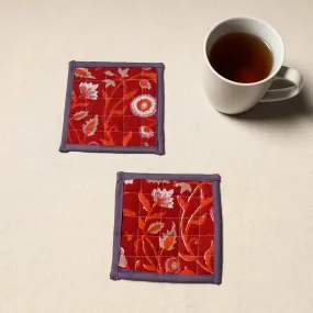 Handcrafted Sanganeri Floral Print Coaster (Set of 2) 16