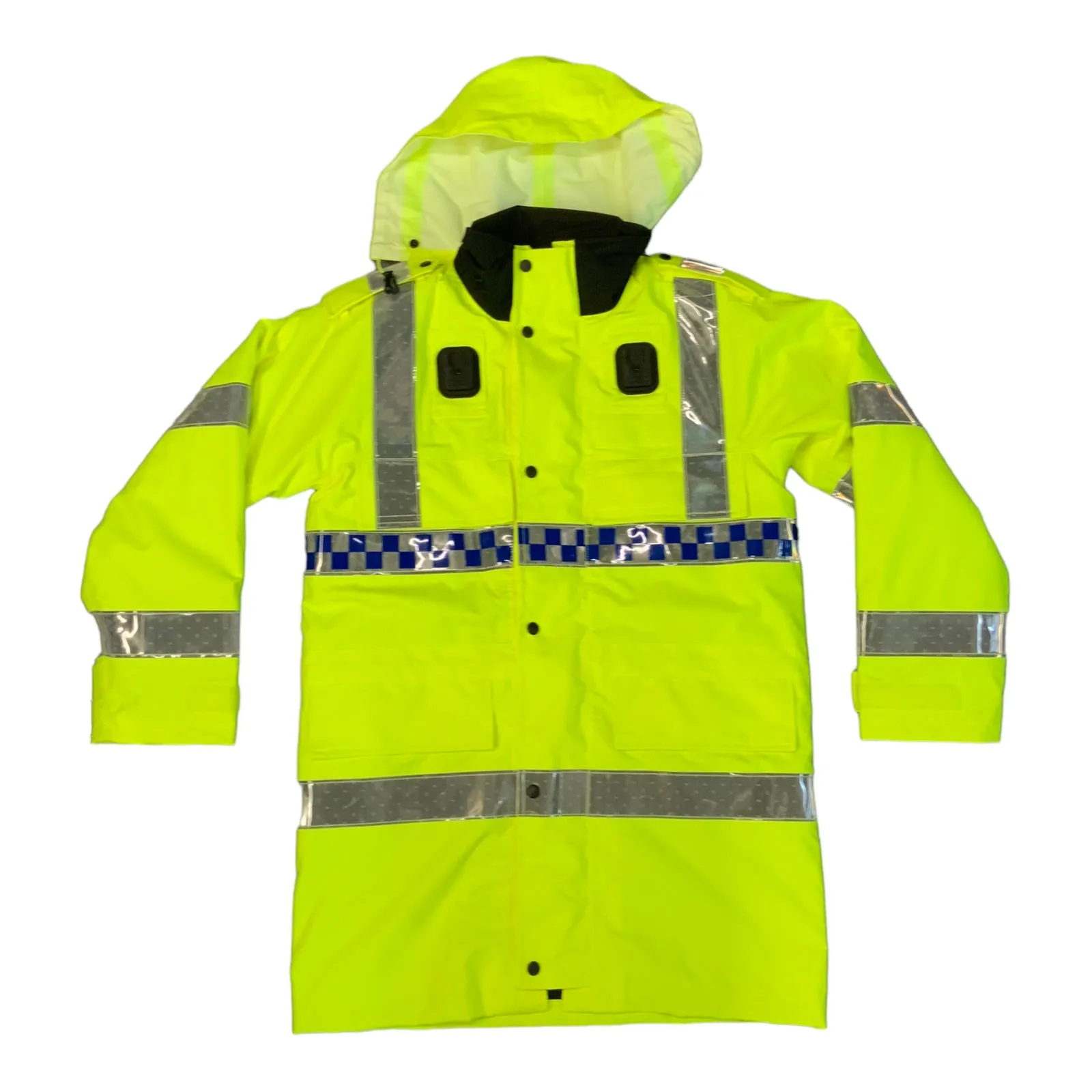 Hi Vis Jacket Waterproof Rain Coat Security Events Traffic Dog Handler HVPC19A