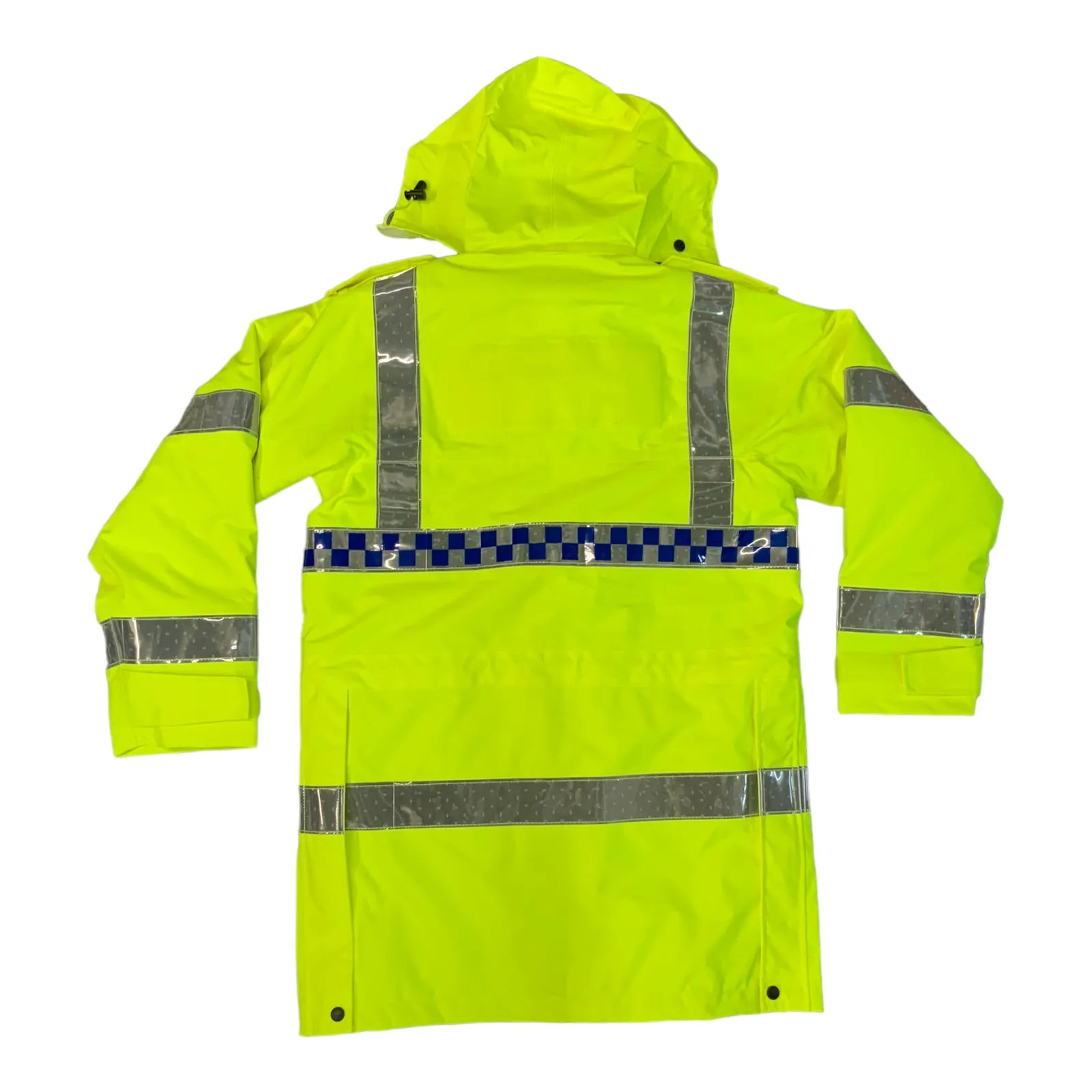 Hi Vis Jacket Waterproof Rain Coat Security Events Traffic Dog Handler HVPC19A