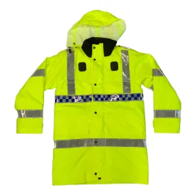 Hi Vis Jacket Waterproof Rain Coat Security Events Traffic Dog Handler HVPC19A