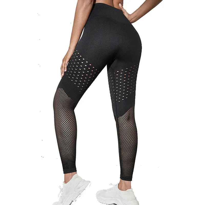 High Waist Seamless Hollow Out Push Up Tight Gym Legging