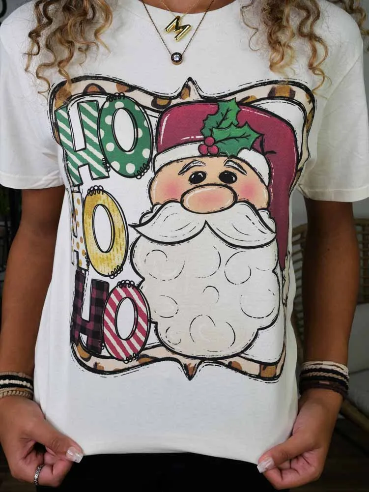 Ho Ho Ho Santa Shirt in Natural by Tees2urdoor