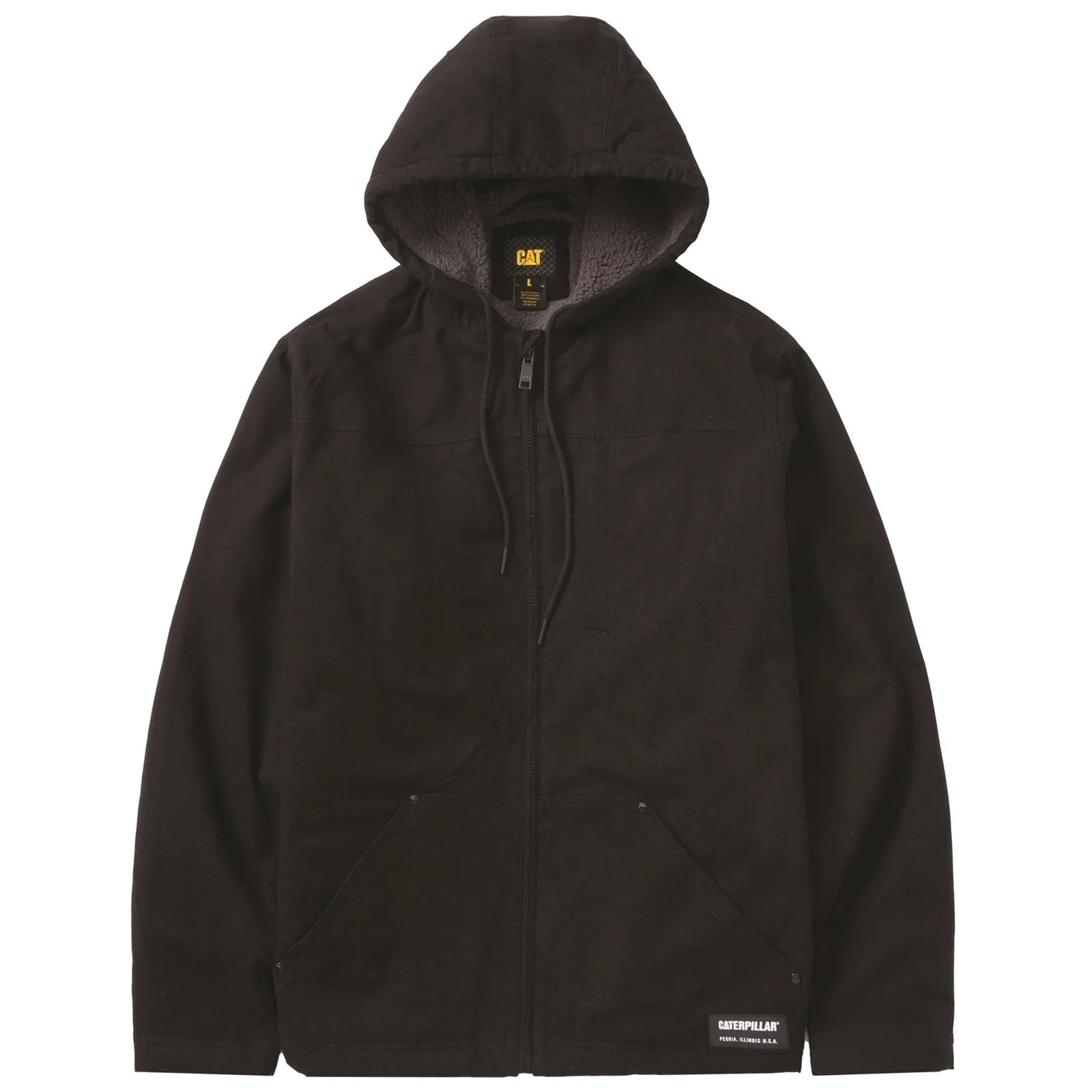 Hooded Sherpa Lined Jacket  Black