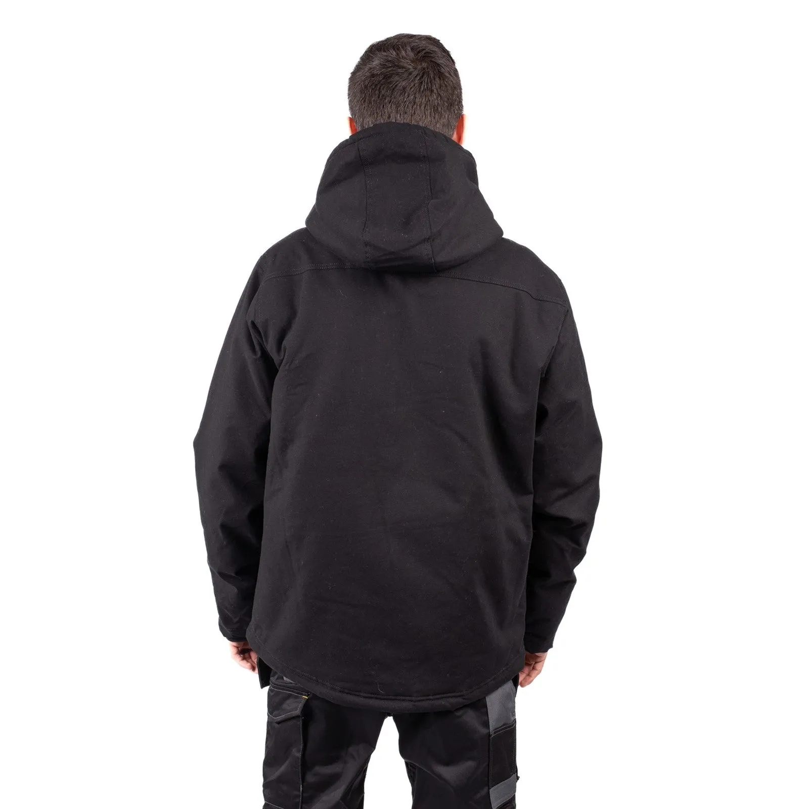 Hooded Sherpa Lined Jacket  Black