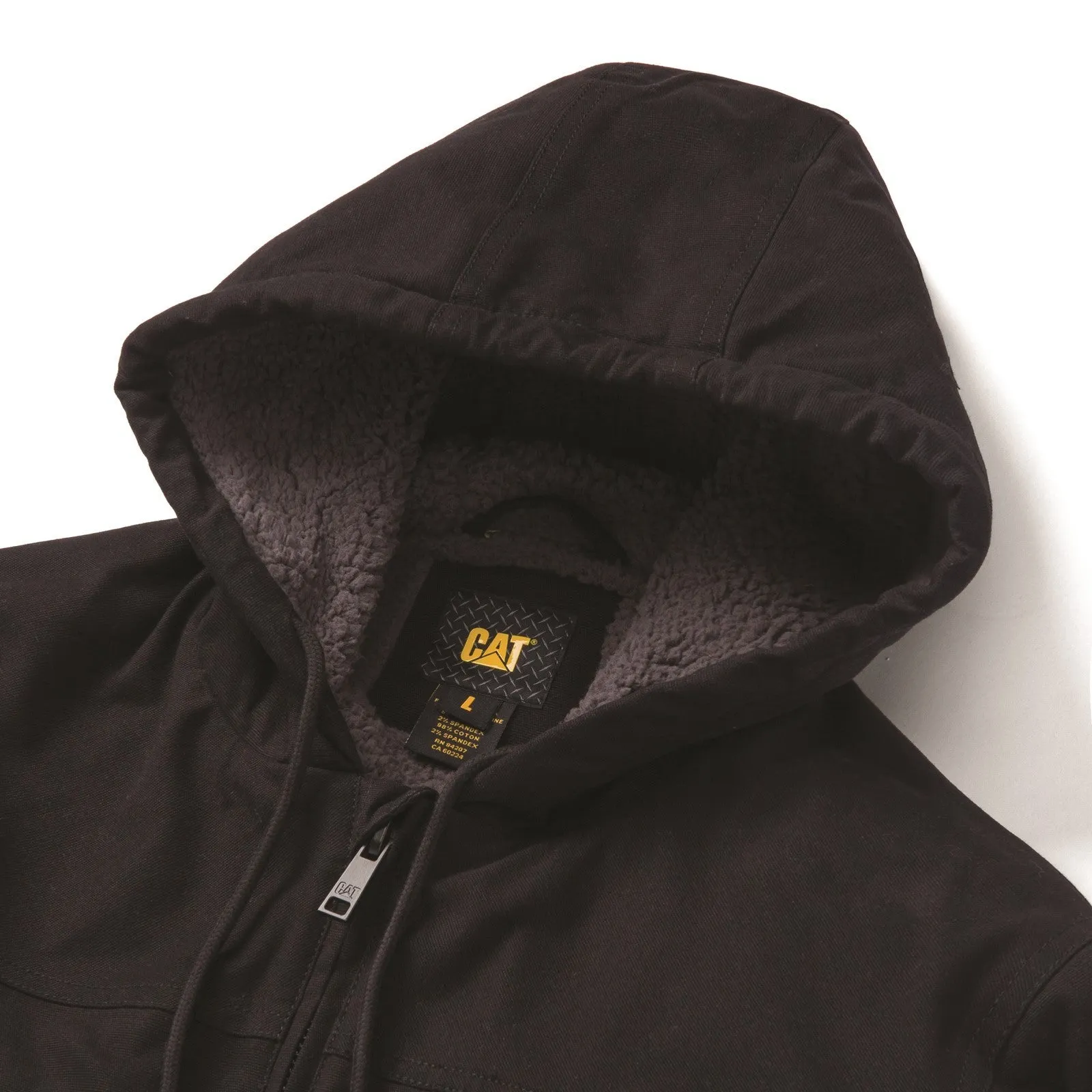 Hooded Sherpa Lined Jacket  Black