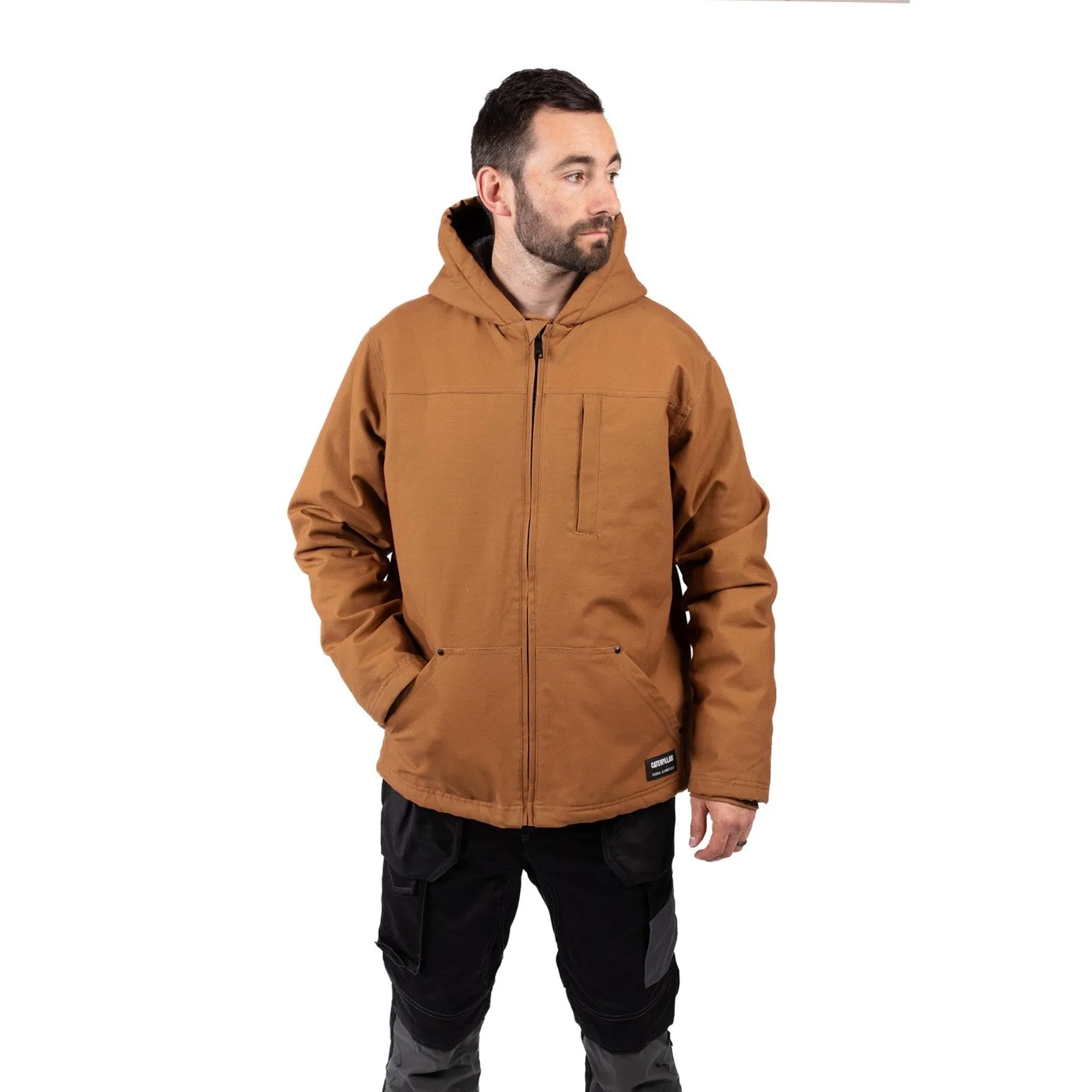 Hooded Sherpa Lined Jacket  Bronze