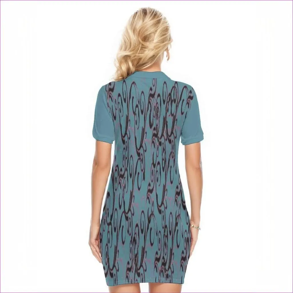 Intricate Womens Polo Collar Dress