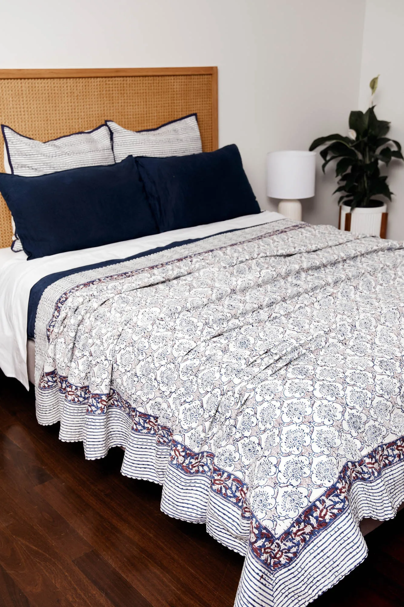 Kantha European Pillowcase Indigo