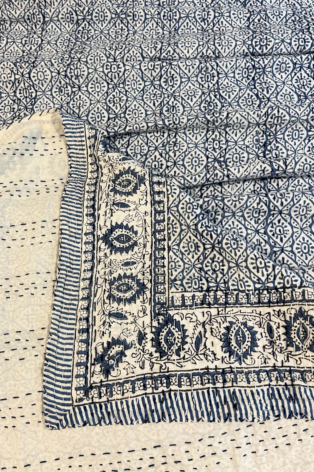 Kantha Quilt Crystal Blue