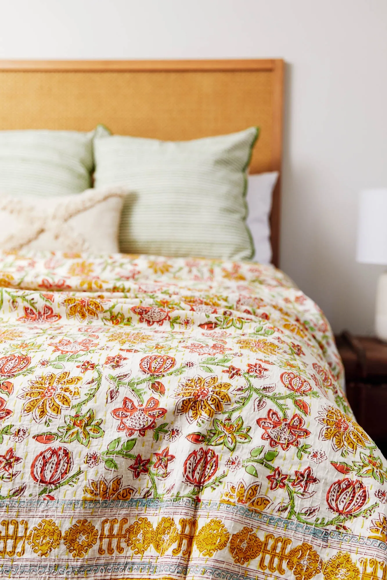 Kantha Quilt Golden Vine