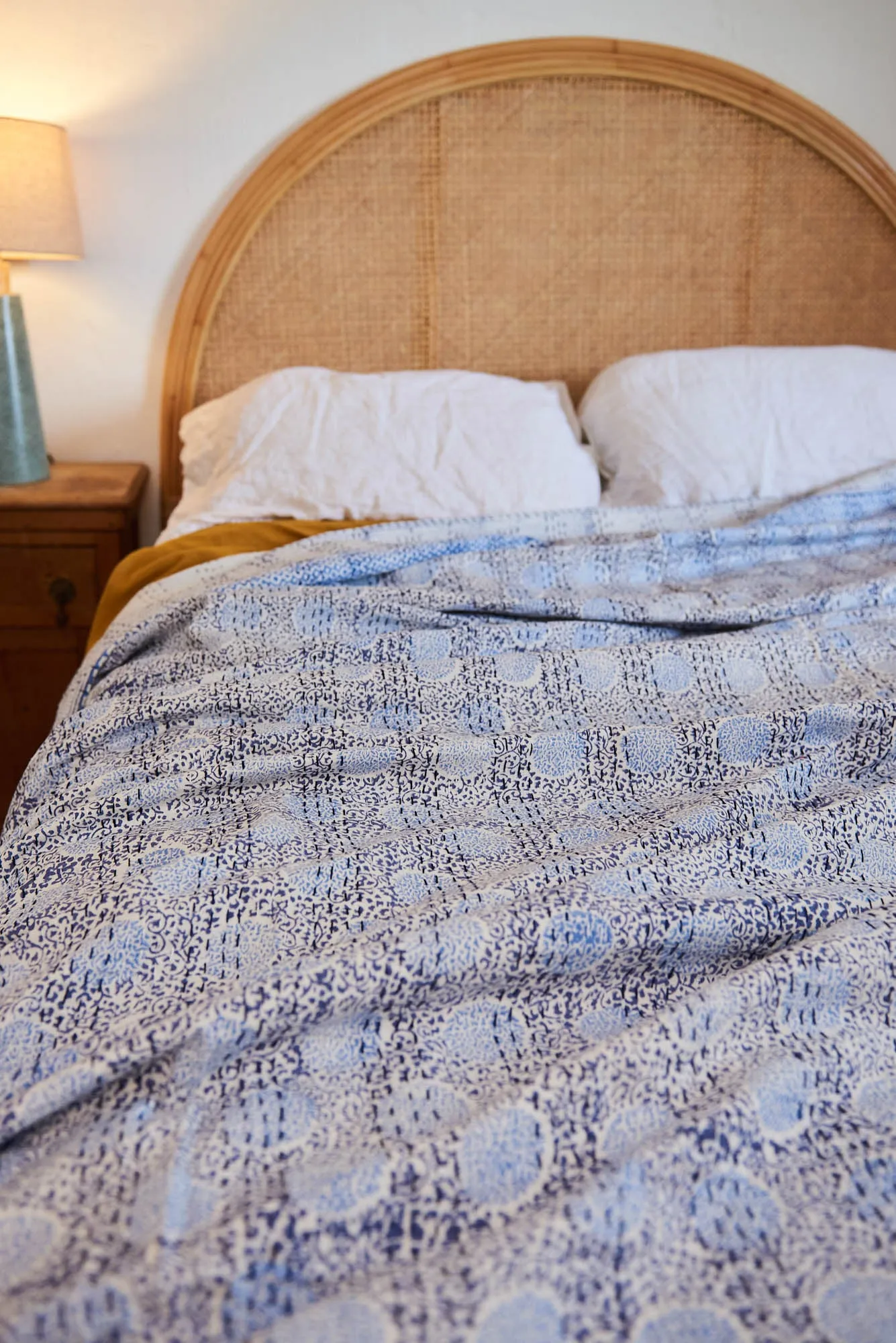 Kantha Quilt Indigo Eve Garden