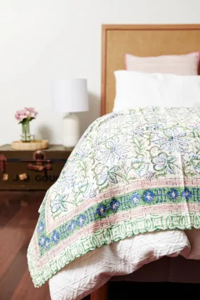 Kantha Quilt Spring Garden