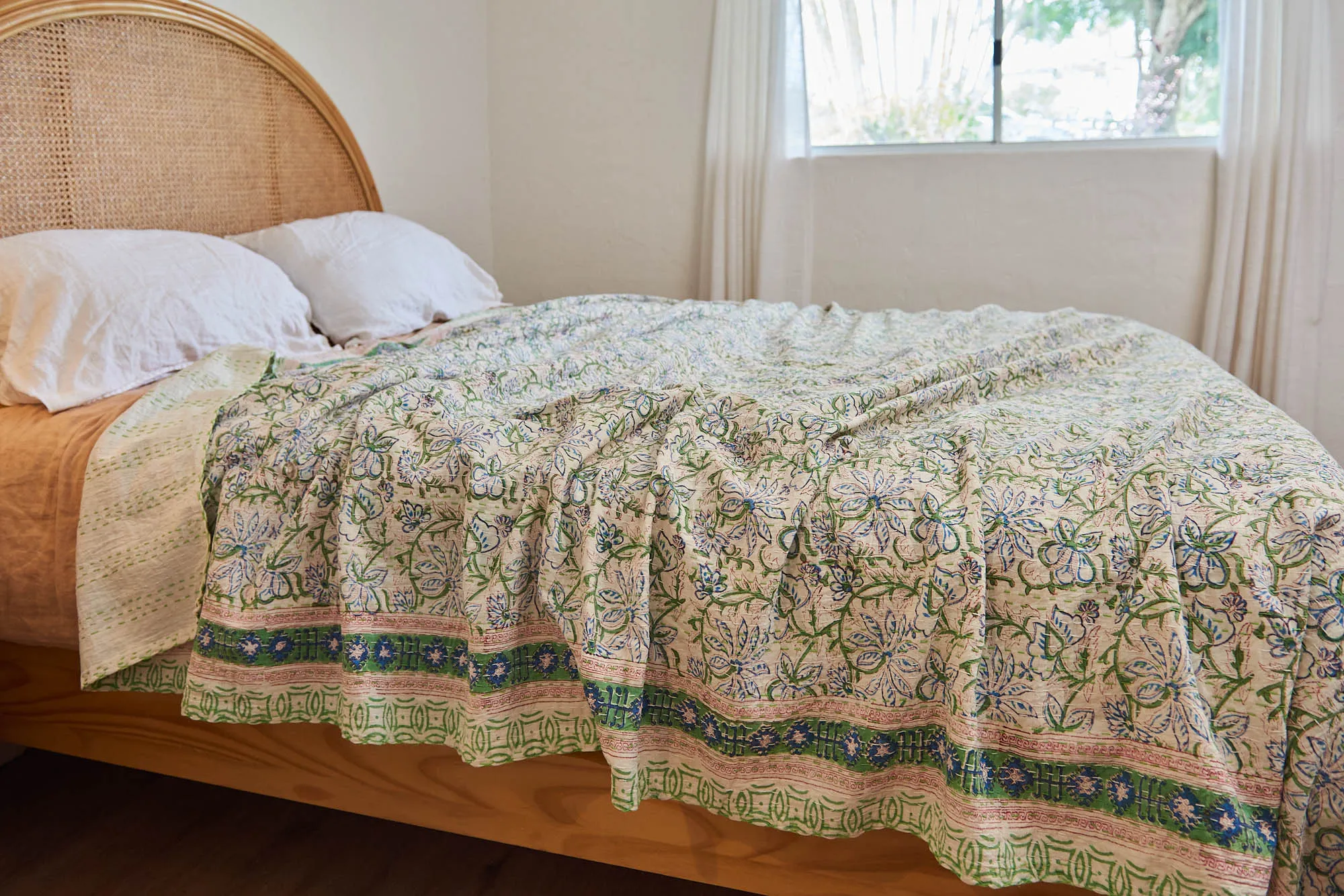 Kantha Quilt Spring Garden