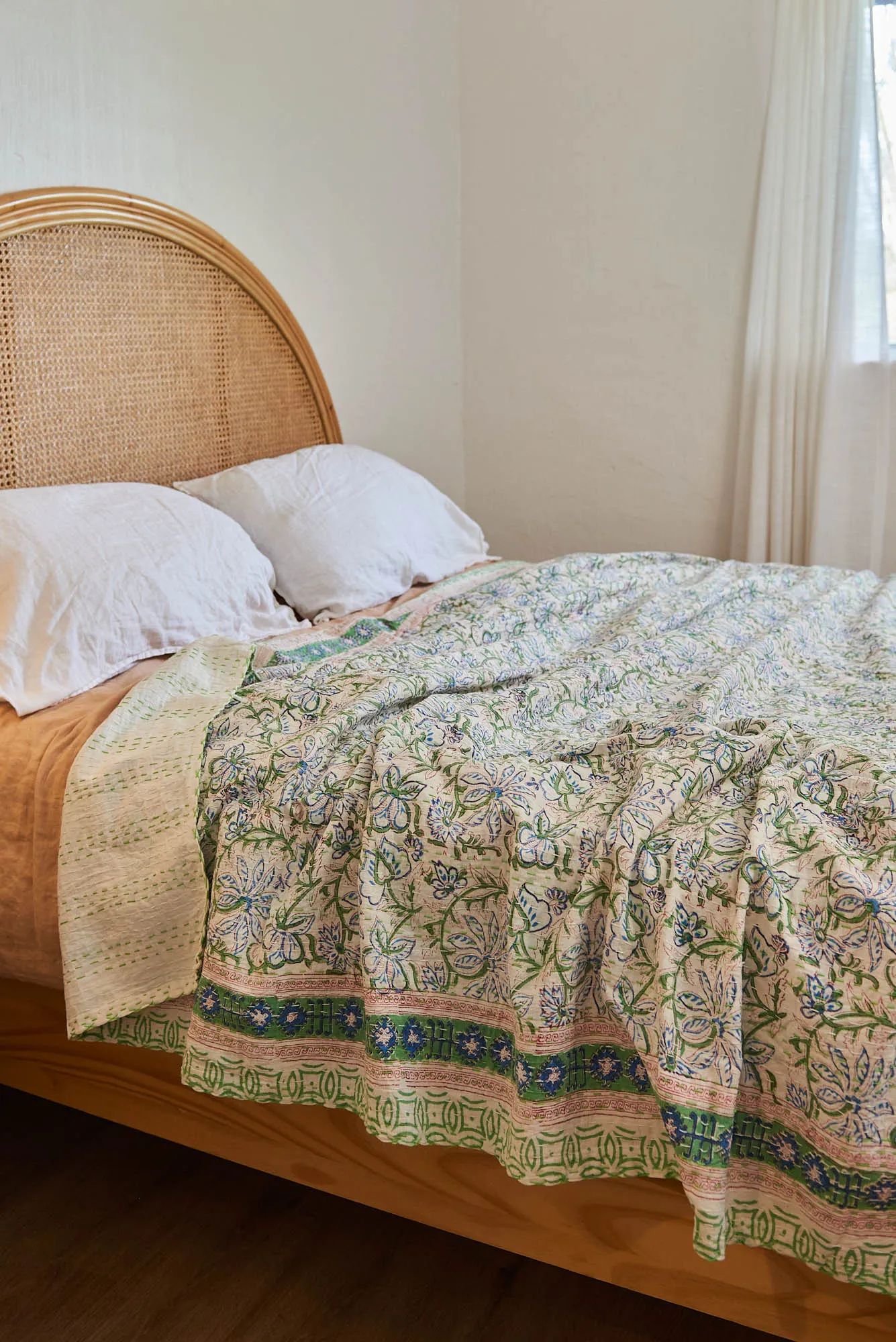 Kantha Quilt Spring Garden