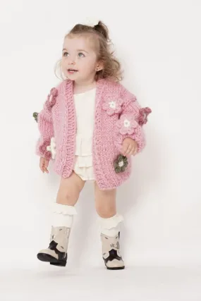 Kids' Petit Handmade Flower Sweater Pink