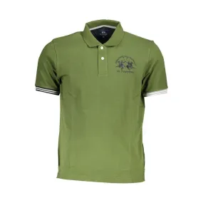 La Martina Chic Green Cotton Blend Polo Shirt