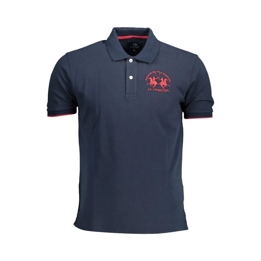 La Martina Elegant Blue Short-Sleeved Polo