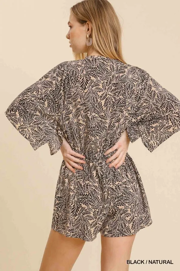 Leaf Print Kimono