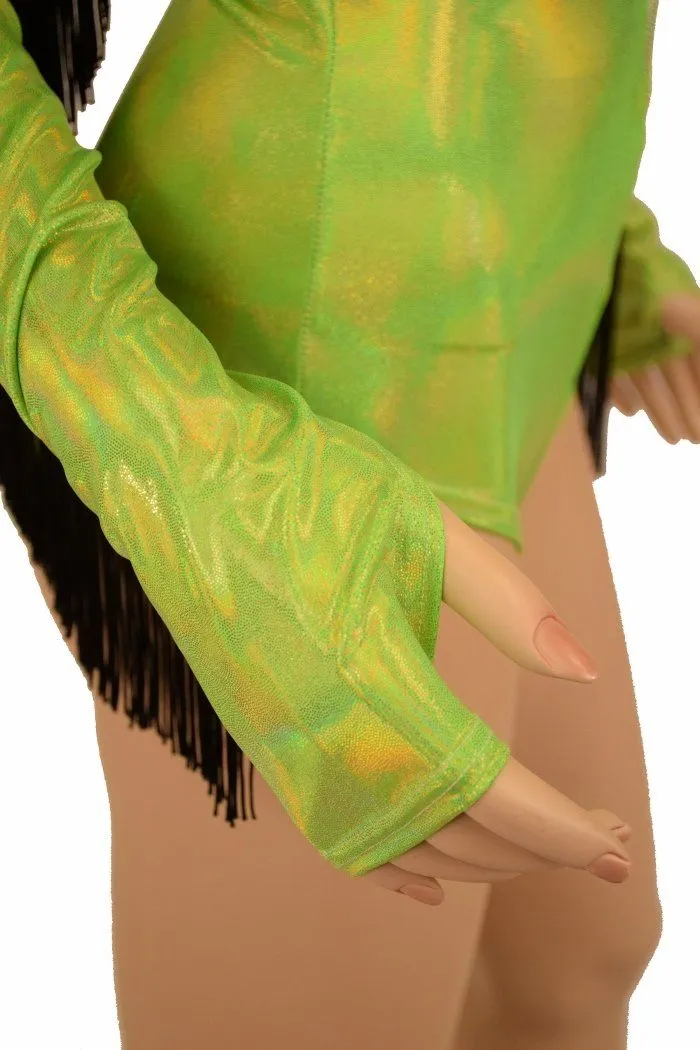 Lime Holo Fringe Romper