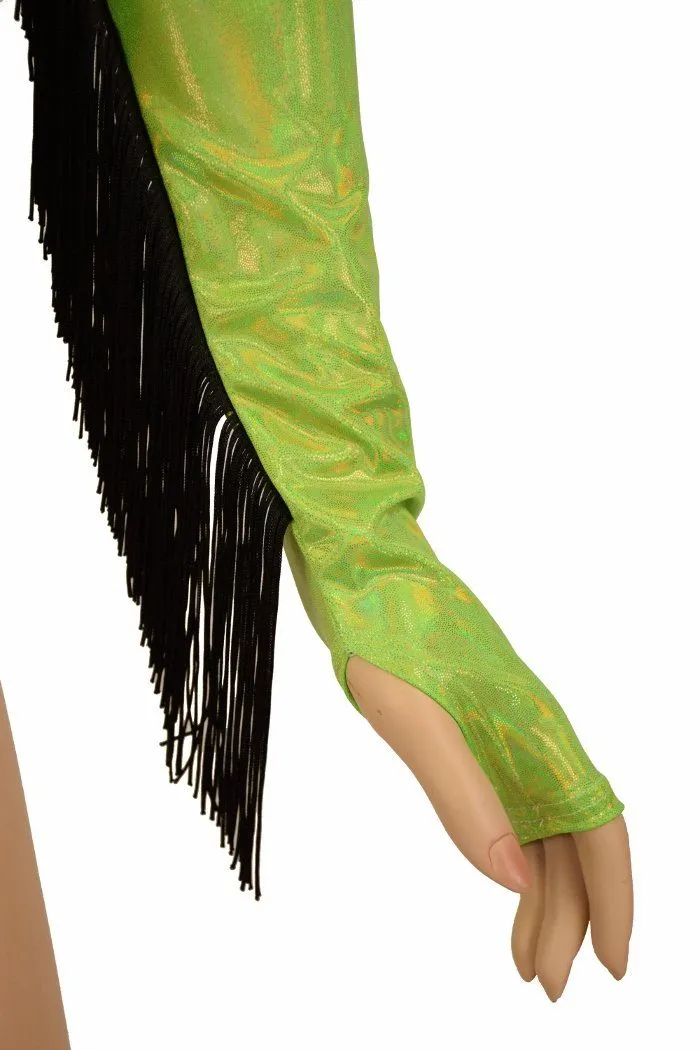 Lime Holo Fringe Romper