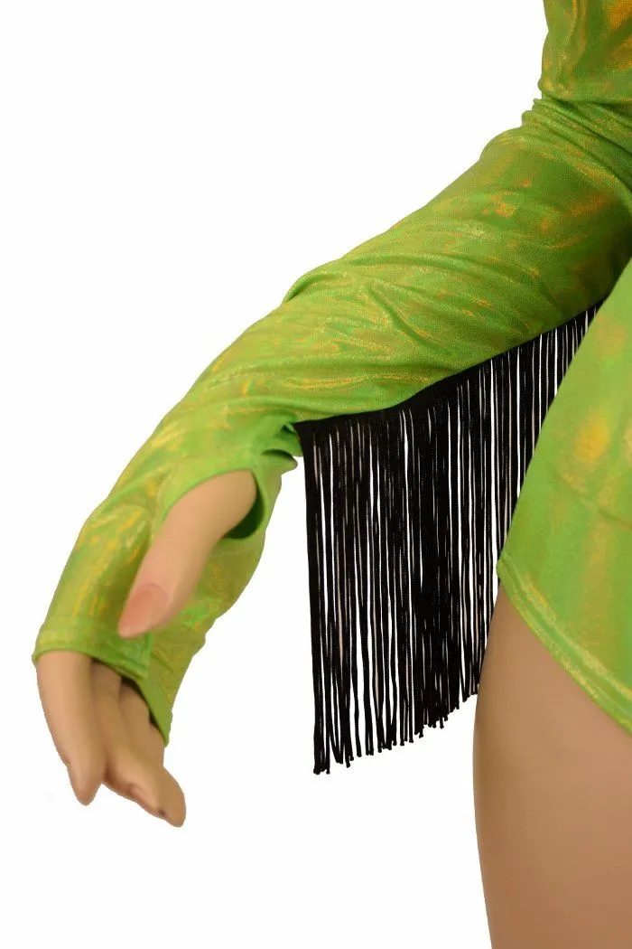 Lime Holo Fringe Romper