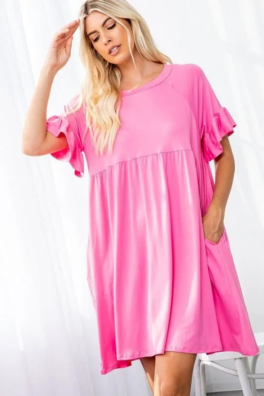 Lisa Ruffle Sleeve Dress