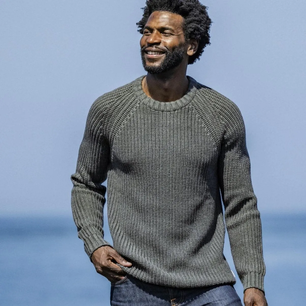 Logan Mens Knitted Jumper - Soot Grey